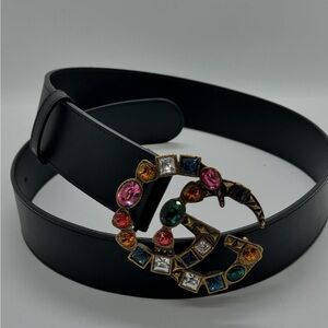 Authentic Gucci colorful rhinestone leather belt